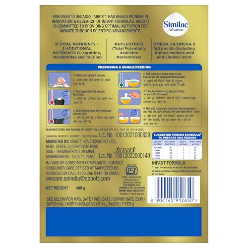 Image of Similac Advance Stage 1 (Up to 6 months) Infant Formula - 400g Powder Box