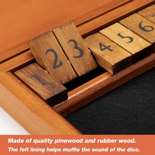 Shut The Box juego de mesa de madera con 4 dados miniatura 3