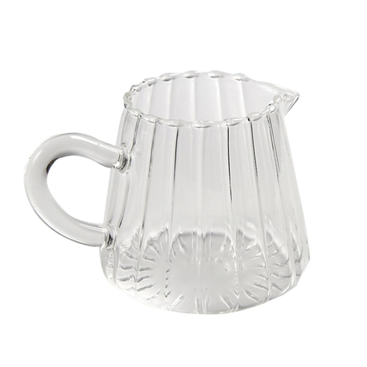 Cabilock Glass Creamer Pitcher Elegant Milk Container for Coffee Juice Heat Resistant Transparent Design for Home Office Use