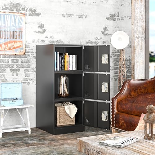 Image of Metal Locker Storage Locker, 36 inch Lockable Lockers for Employees, Home, Office, School, Assemble Required (Black)