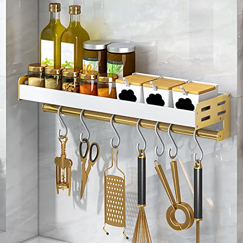 Portaspezie da parete con ganci, elegante nizer da cucina per erbe e asciugamani, perfetto per chef domestici e appassionati di cucina, design salvaspazio