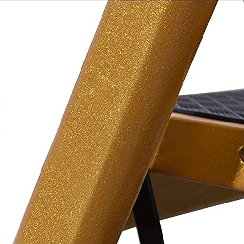 Tamborete de escada dobrável dourado doméstico de dois ou três degraus, escada interna multifunciona