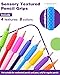 Sensory Fidget Toys Kids Adults: 24 Pack Textured Silicone Pencil Grips for Autism Kids Calming - ADHD Tools for Anxiety Relief Items - Quite Fidget Toy Special Education Needs Classroom Must Have