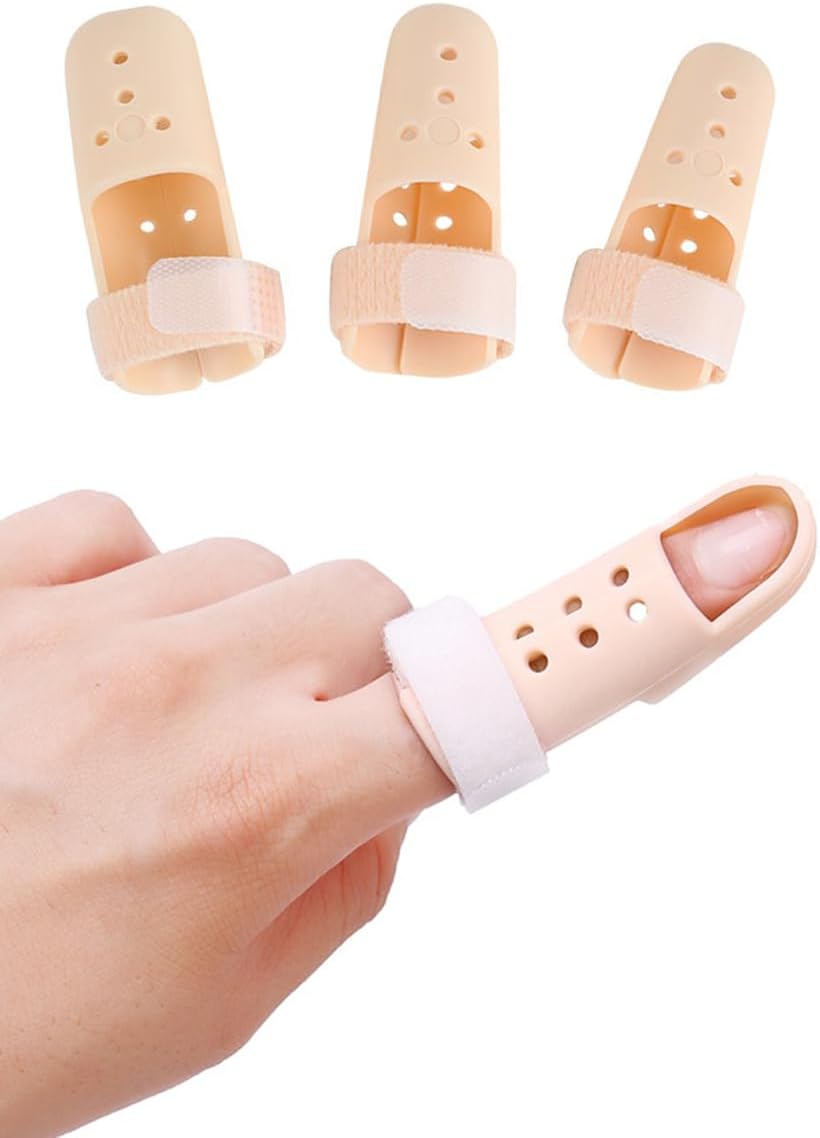 3PCS Mallet Finger Splint Support, Finger Splint Brace Plastic Finger Support Protector for Basketball Finger Joint Protection, 3 Sizes