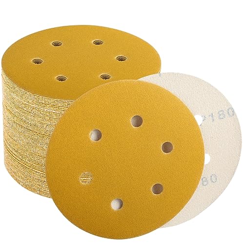 Keeimp 6 Inch Sanding Discs Hook and Loop, 180 Grit Sandpaper for Orbital Sander, Professional for Automotive and Woodworking, 100 Pack by Keeimp - Used condition - US$16.92