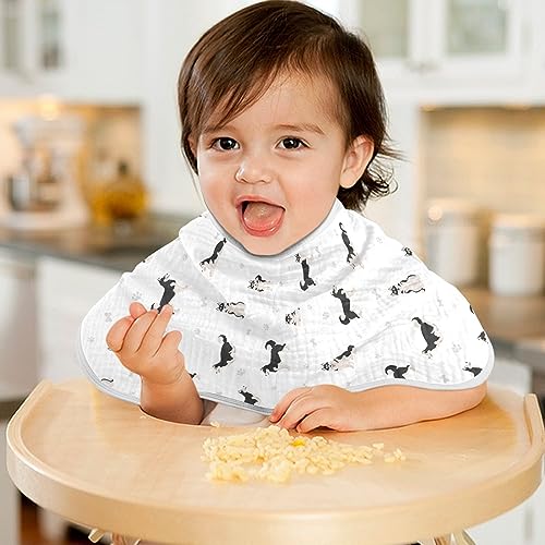 Image of Muslin Baby Burp Cloths, Cute Dogs Siberian Husky Baby Rags Comfy Soft Absorbent in for Newborn Boys and Girls 1 Piece 22 x 11 Inch