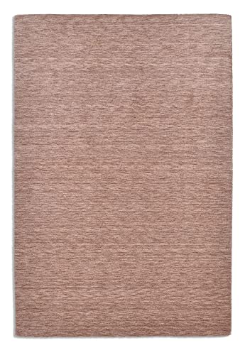 THEKO | Teppich Holi aus 100% Schurwolle | schlicht, zeitlos + modern | handgewebt | Farbe: Beige...