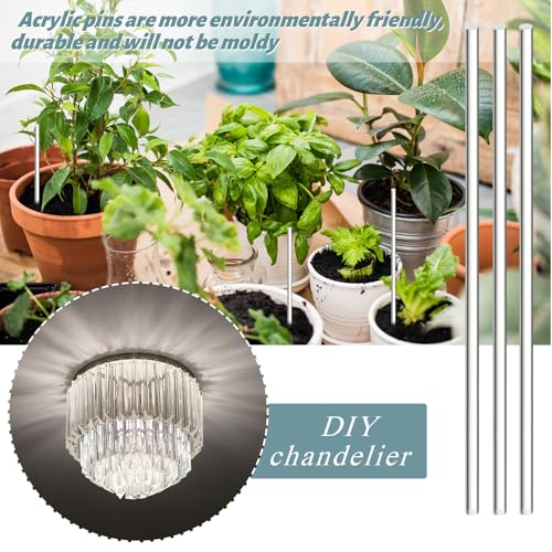 Image of Zopeal 30 Pcs 12 inch Clear Acrylic Dowel Rod for Craft,0.16'' /4mm Diameter