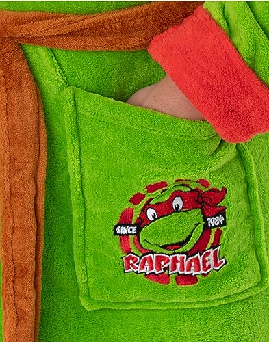 Teenage Mutant Ninja Turtles Mens Hooded Bathrobe | Adults Superhero Green Dressing Gown | Comic Book Fleece Loungewear3