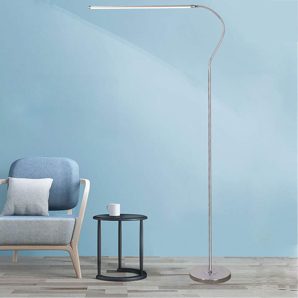 Lampa stojąca LED, nowoczesna ściemniana lampa stojąca z elastyczną szyjką łabędzią, pilot zdalnego sterowania, 3 temperatury barwowe, przełącznik nożny, metalowa lampa stojąca do salonu