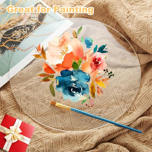 Image of 4PCS 12 Inch Round Plexiglass Sheet 1 /4 inch Thick, Clear Acrylic Circle Round Cake Disc Acrylic Sheet, 12 Inch Acrylic Disc for Disk Table Top, Backdrops, Signage, DIY Crafts, Printing, Art Craft