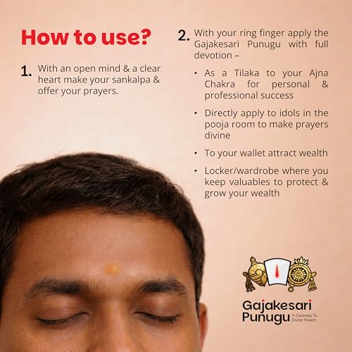 Image of AYUR VISTARA Gajakesari Punugu for Pooja - 15 Grams | Sacred Traditional Fragrance for Rituals & Temple | Divine Aroma for Tilak & Spiritual Ambiance | Lasting Holy Essence (Saffron, Pack of 1)