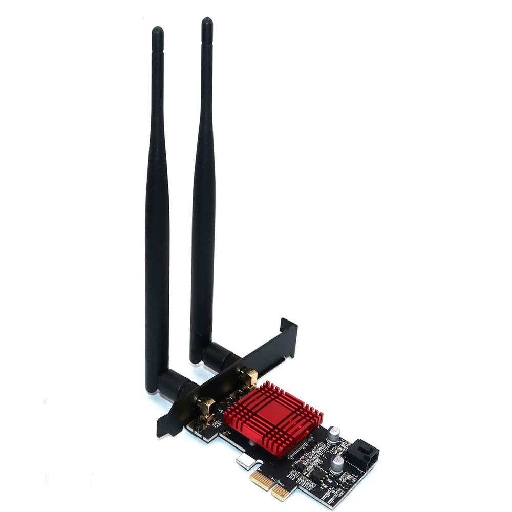 BQZYX+ M.2 (NGFF) Wireless Card to PCI-e 1X Adapter WiFi Adapter for pc for Intel's ngff Interface 7265 ，8260 ，8265 ，9260