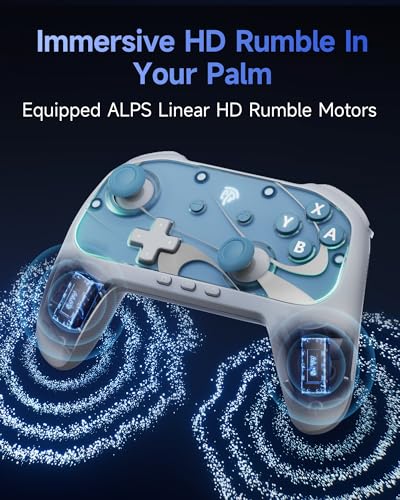 Image of EasySMX S10 Controller for Switch 2 / Switch /PC-One Key Wake-up, TMR Anti-Drift Joystick, Mechanical Buttons, 6 Axis Gyro, Bluetooth Switch Controller with RGB & Swappable D-Pad