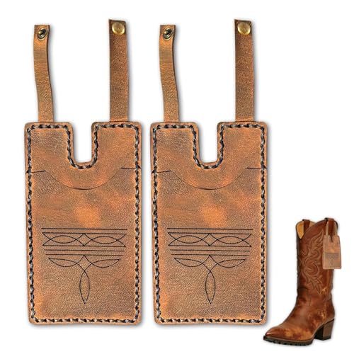 XUMGCUTM 2Pcs Boot Wallet Women Western Leather Cowgirl Boot Wallet with Snap Strap Cowboy Boot Accessories for Party Rodeo Concert