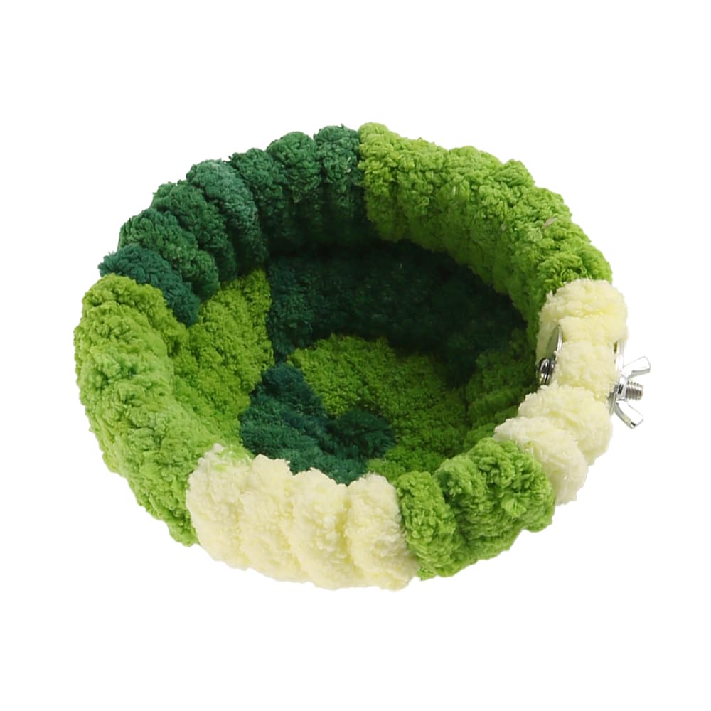 Laroal Bird Nest For Cage Plush Hanging Bird Bed For Parakeet Breeding Bird House For Conure Budgie Cockatiel Lovebird Canary Finch Hamster Small Pets Warm Nest Green