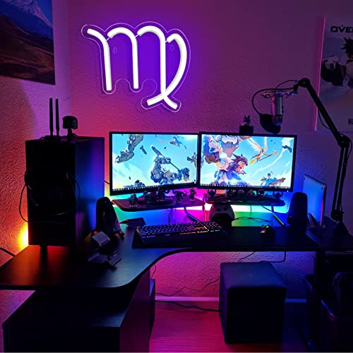 Image of The Zodiac Horoscope Neon Sign, Virgo LED Neon Signs for Wall Decor, Astrology Zodiac Horoscope Neon Lights Beautiful Spiritual, Birthday Party, Home Kids Room Decor Virgo
