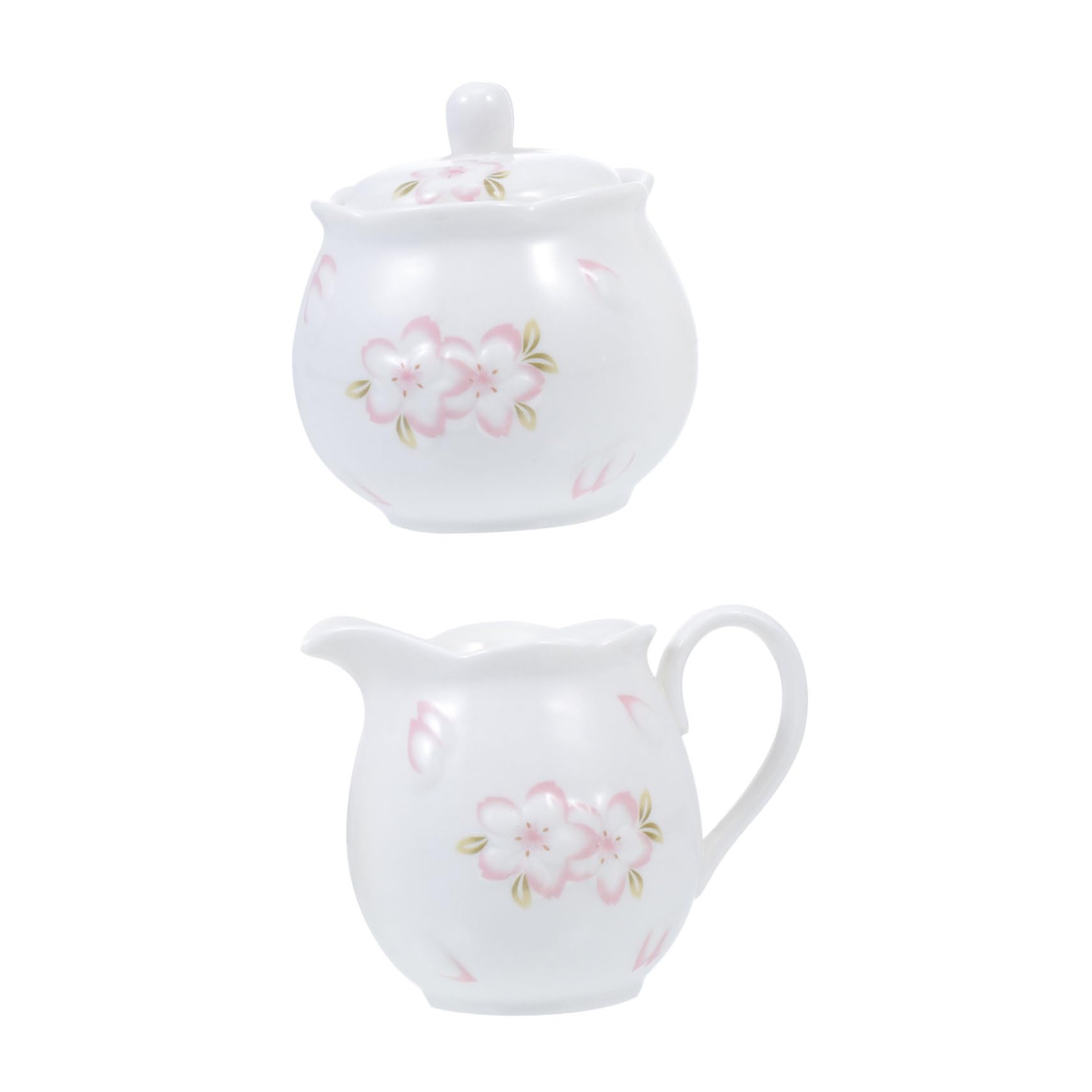 Pot à Lait et Sucrier en Céramique Blanc, 1 Set, Motif en Relief