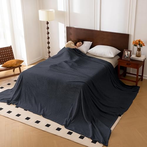 Oversized King Fleece Blanket 120x138 Inches, Seamless Soft Cozy 3D Jacquard Flannel Blanket 10'x11.5' Extra Large for Bed, Sofa, Couch, Travel & Camping, California King Throw, Dark Grey Leaf