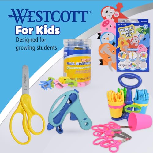 Image of Westcott Right- and Left-Handed Scissors For Kids Ages 4-8 - Back to School Essentials, Classroom Must Haves, Art Supplies - 5-Inch Blunt Safety Scissors - Assorted Colors - 12 Pack