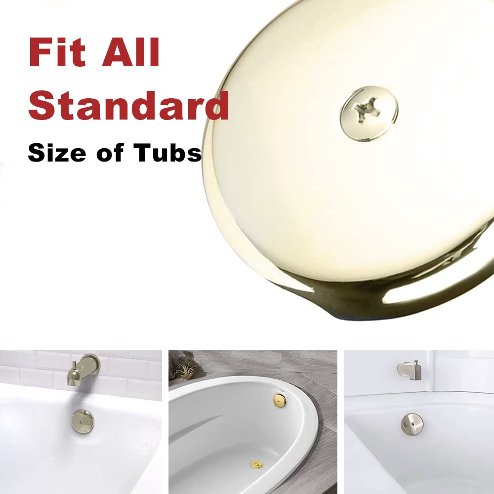 Kit Scarico Per Vasca Da Bagno Con Troppo Pieno O Senza - Ottone Massiccio, Finitura Oil Rubbed Bronze, Tappo Push Pop