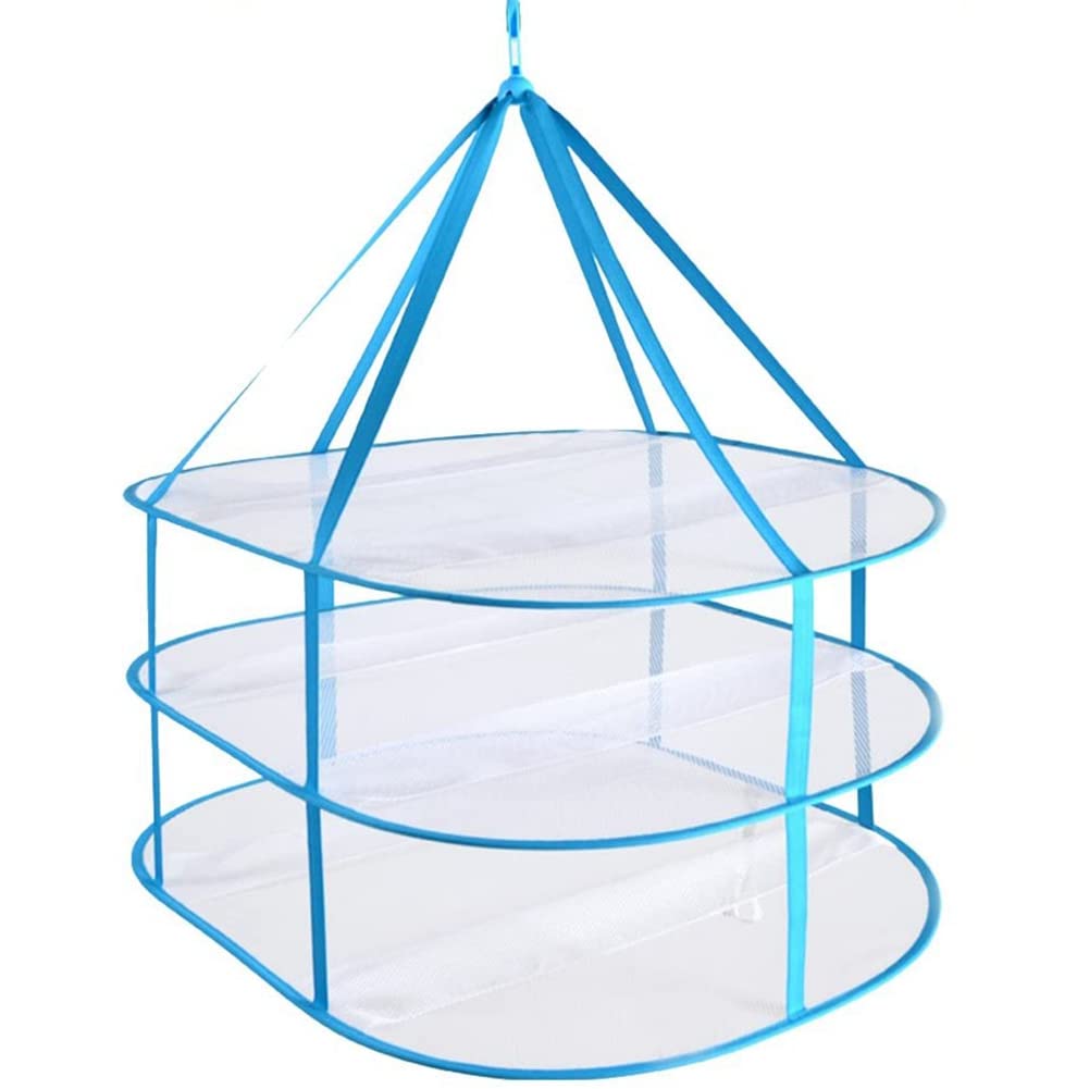 CTRLZS 3-Tier Portable Mesh Clothes Hanging Dryer, Foldable Sweater Drying Rack, Hanging Laundry Rack