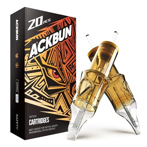 Ackbun 20Pcs 1215RM Tattoo Needles Standard #12 15 Curved Magnum Size Tattoo Cartridge Needle Pro Disposable Cartridges Sterilization and Safety for Tattoo Pen Gun Cartridge Machine