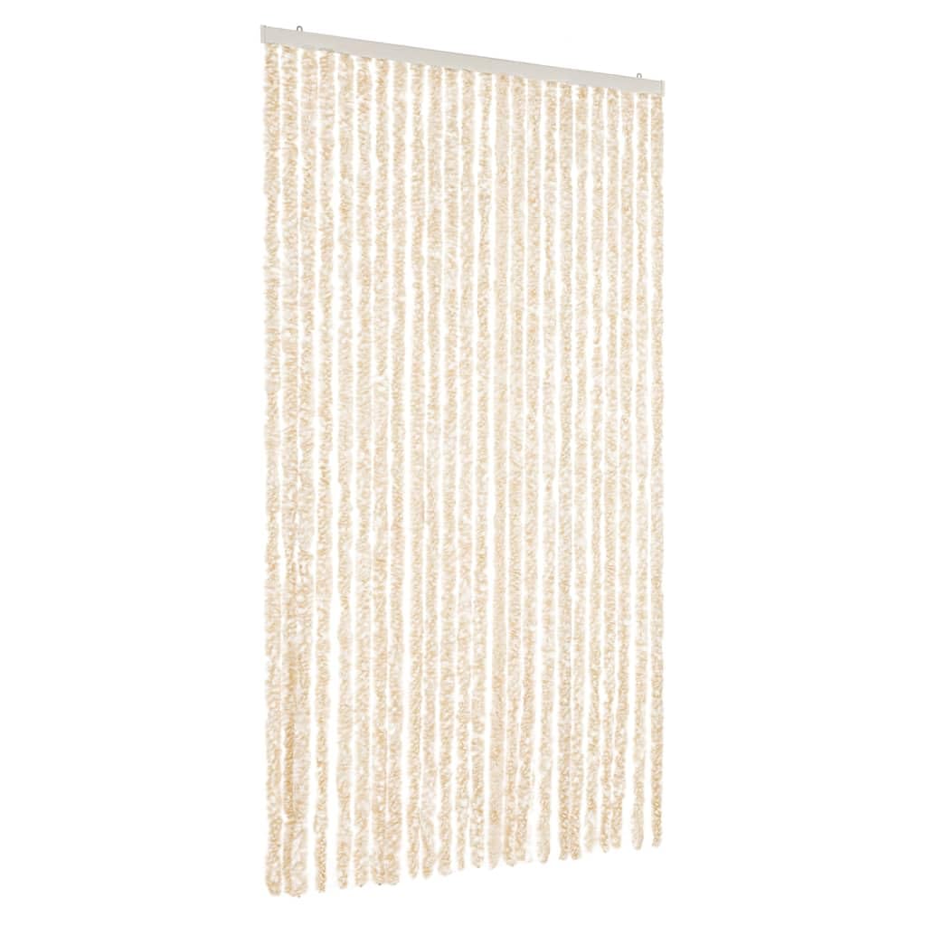 Vidaxl Fly Curtain Door Curtain Fly Screen And 100X220 Cm Chenille Beige/White