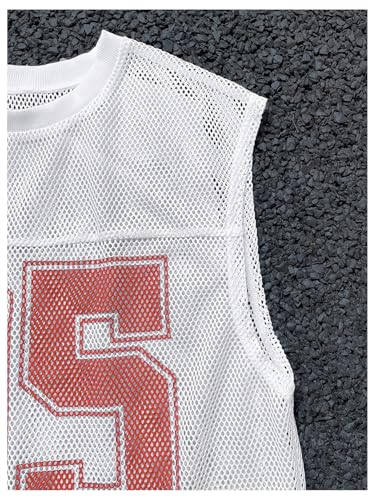 Milumia Men's Number Print Mesh Tank Tops Round Neck Sleeveless Casual Tops4