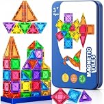 42 Pcs Mini Magnetic Tiles Building Blocks Toys, Travel Set.