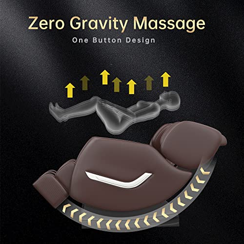 Smagreho Full Body Electric Zero Gravity Shiatsu Massage Chair With Back Heating And Foot Roller For Home And Office (Brown) #TOP1