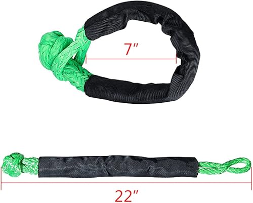 Miniatura 4 de Astra Depot Anillo de recuperación de cabrestante, 41000 libras y mangas protectoras de 12 pulgada, grillete suave para correas de remolque, ATV,