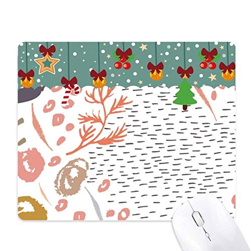 Tapis de souris Noël au motif d'art abstrait végétal pour un cadeau idéal