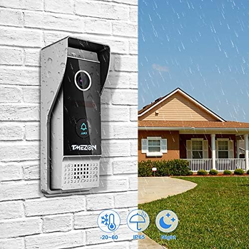 TMEZON Video Door Phone Doorbell Intercom System,1080P Door Entry System with 7 Inch 1-Monitor 1-Camera For 1-Family house,Touch Button, Night Vision,Support Automatically Snapshot/Recording