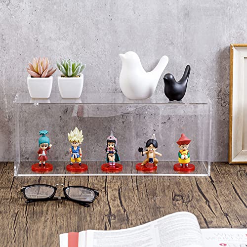 Mygift Wall Mounted Clear Premium Acrylic Collectible And Figurines Display Storage Floating Shelf, 2 Tier Hanging Shadow Box Style Shelf Rack #TOP4