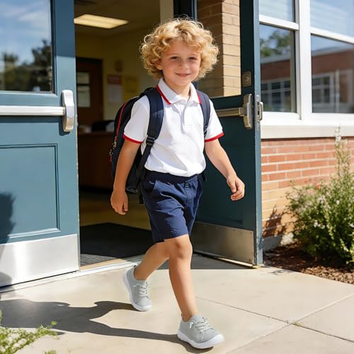 Image of LeIsfIt Toddler Shoes Boys Girls Wide Toe Box Breathable Slip-On Sneakers Kids Lightweight Barefoot Feel Shoes for Everyday Play