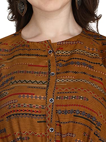 Image of GRECIILOOKS Women's A-Line Rayon Dress Standard Length Kurti