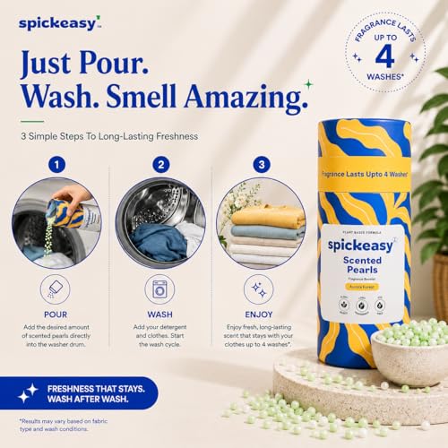 Image of Scented Pearls Laundry Fragrance Booster Beads | Fabric Deodorizer | Long-Lasting Scent | 250g | Front Load Top Load Hand Wash | Aurora Forest