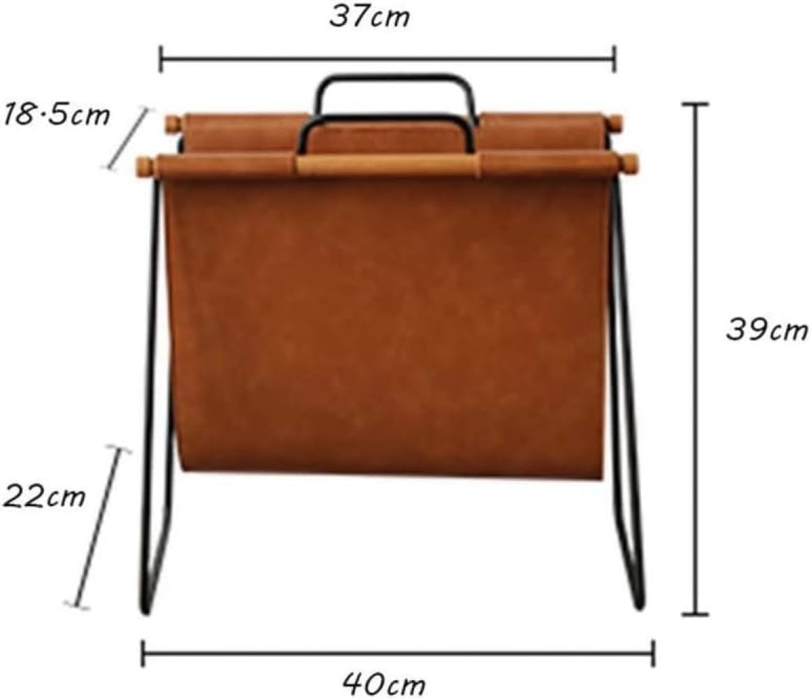CokBluカフェソファ用 レザー製 折りたたみ ハンモック型 収納ラック マガジンスタンド マガジンラック 小さな本棚 新聞収納