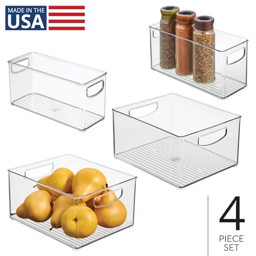 iDesign bac de rangement plastique recyclé transparent lot de 4 - 3