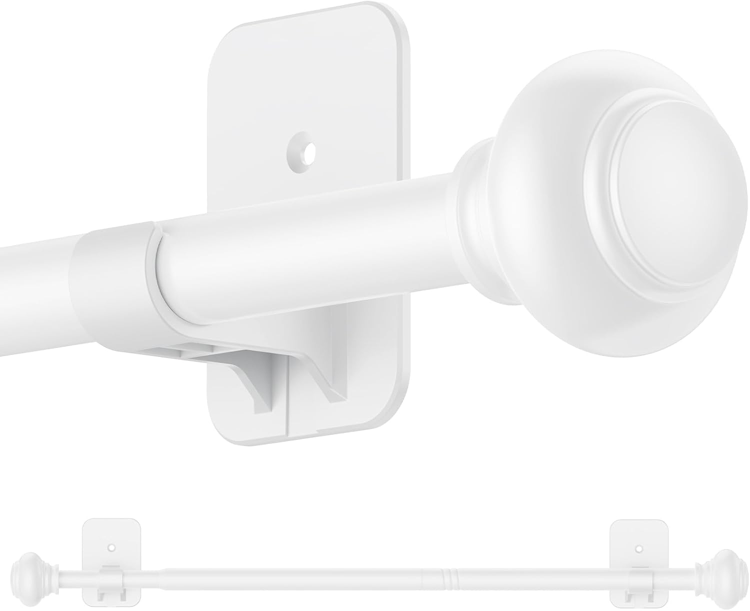 No Drilling Black Curtain Rod for Windows 30 to 45 Inches