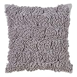 Tablecloth Center Grey 100% Polyester Felt Felt Flower Decorative Throw Pillow, Cover Only (Not Filled), 17' Square - (1 Piece).