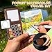 Esoes Mini Paint Palette Travel Watercolor Set, Portable Pocket Artist Water Color Painting Palette Kit with Colors, Binder Clips, Watercolor Pens, Wooden Paint Box for Painters Artists Students