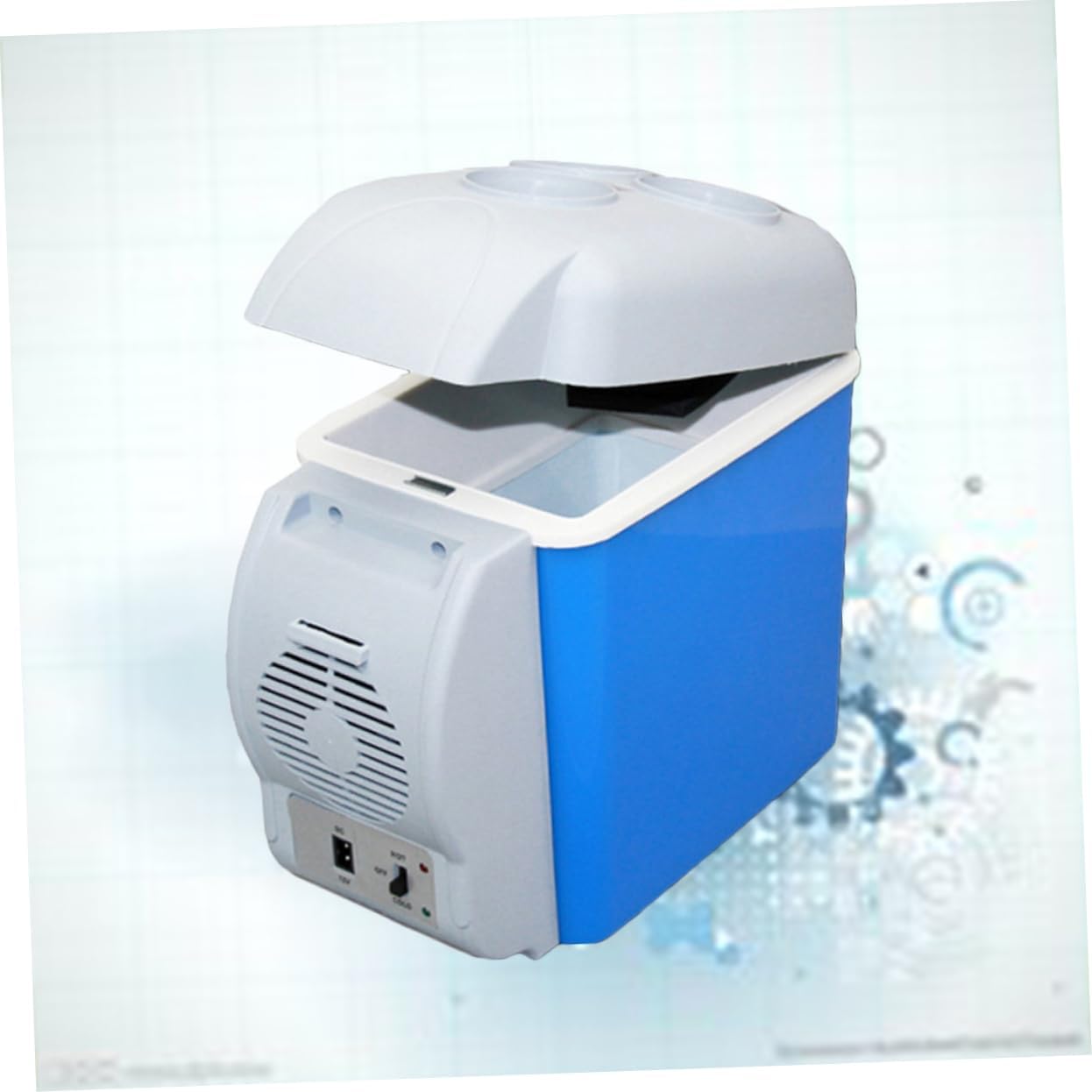 Luxshiny Portable Car Fridge Cooler and Warmer Box Blue for Outdoor Use Efficiently Keeps Drinks and Snacks Vehicles Versatile Storage for Food and More