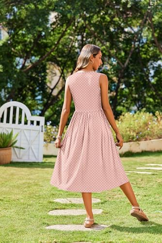 Image of Zeagoo Women's Summer Tank Midi Dress with Pockets Floral Sleeveless A-Line Casual Loose T-Shirt Dresses Beach Sundress 2026