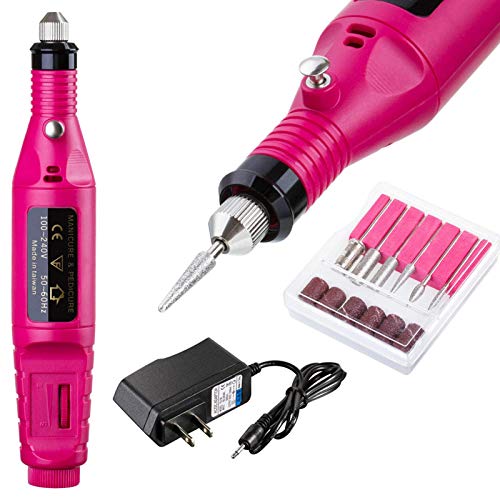 Electric Nail Drill, Acrylic Nail Tools, Professional Portable Electric Nail Kit, Pen Shape Finger Toe Nail Care(Red), Electric Nail Polishing Machine, File Nail Tips Manicure Pedicure Machine set