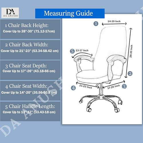 Image of Premium Elastic Boss Chair Cover with Armrest Covers | Stretchable Polyester Slipcover | 1-Seater Office Chair Protector | Fits Chair Back Height 71-76cm | Grey