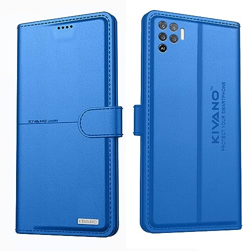 Image of Compatible with Oppo F19 Pro 4G Flip Cover | Leather Finish | Inside Pockets & Inbuilt Stand | Shockproof Wallet Style Magnetic Closure Back Cover Case