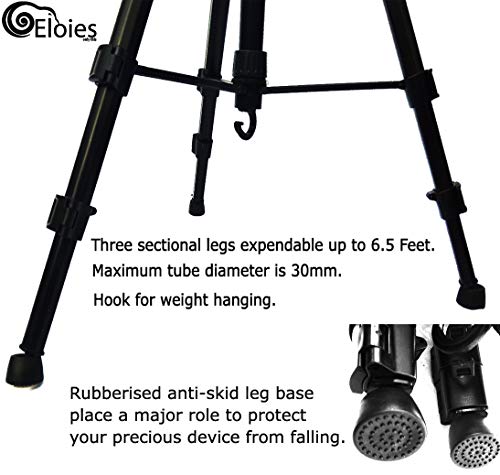 Image of Eloies Jaguar 880 Heavy Duty Professional Lightweight Photo Video Tripod for DSLR and Mobile Phones Action Cameras Max Height 6.5 Feet | Max Tube Diameter 30 mm | Free Mobile Tripod Holder