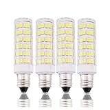 Bonlux 6W Dimmable E11 Mini Candelabra LED Bulbs 45W Equivalent Warm White T3/T4 Mini Candelabra E11 Base, Omni-directional E11 Replacement Bulb for Chandelier Landscape Lighting (Pack of 4)